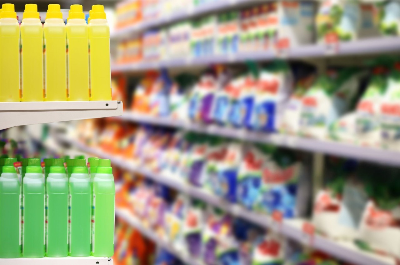 branded detergent display shelf