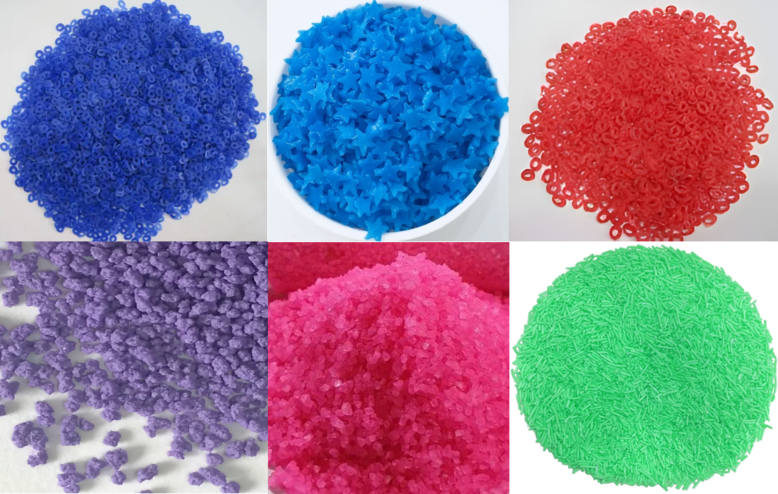 custom shaped colored speckles