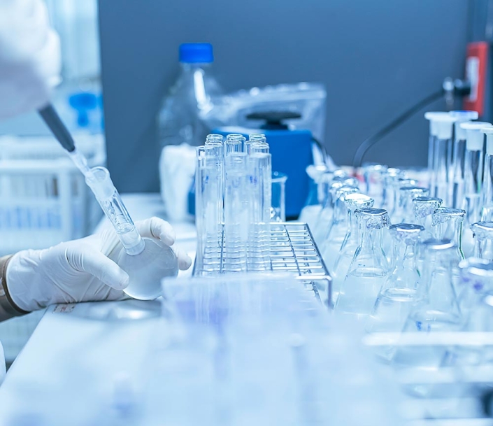 lab technician analyzing stpp sample