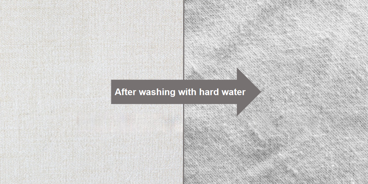 result of washing with hard water