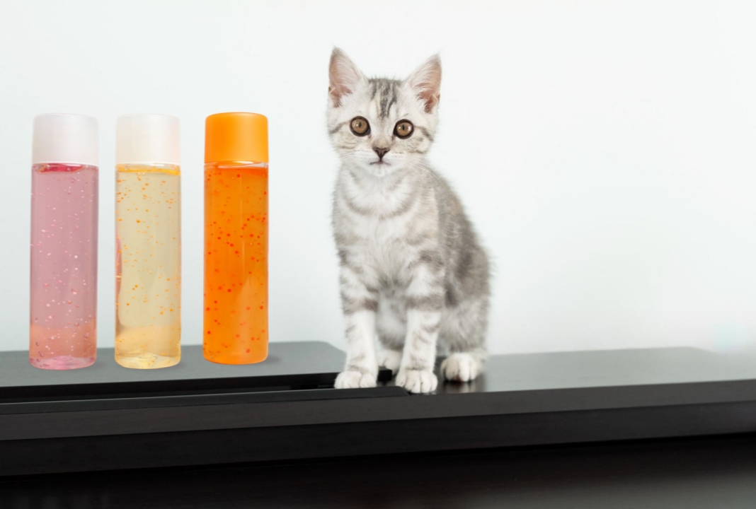 pet shampoo with colored speckles